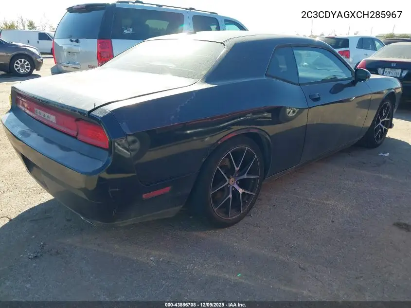 2C3CDYAGXCH285967 2012 Dodge Challenger Sxt