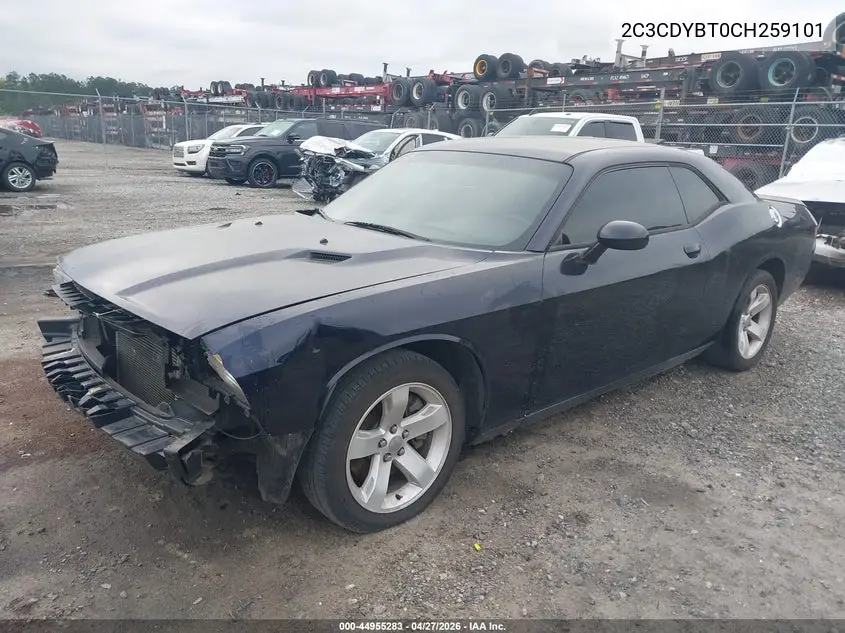 2012 Dodge Challenger R/T VIN: 2C3CDYBT0CH259101 Lot: 44955283