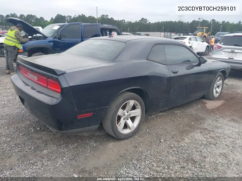 2012 Dodge Challenger R/T VIN: 2C3CDYBT0CH259101 Lot: 44955283