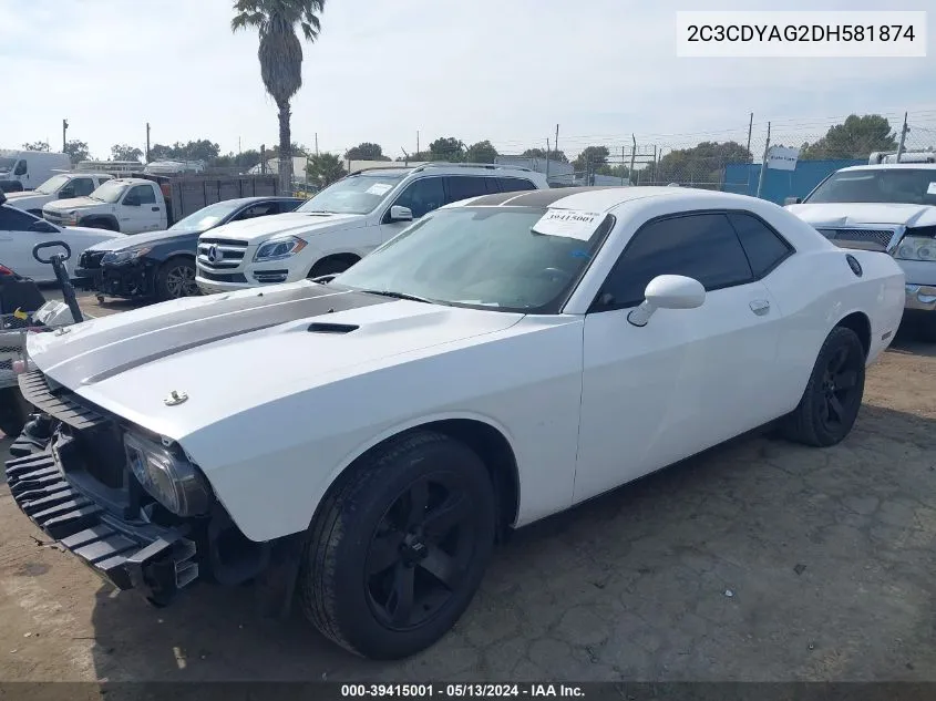 2C3CDYAG2DH581874 2013 Dodge Challenger Sxt