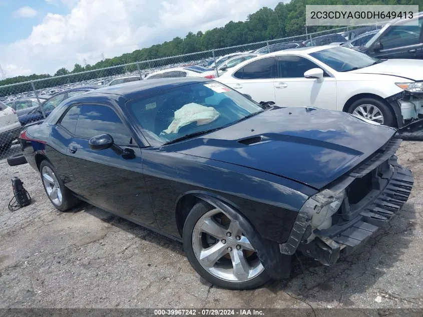 2C3CDYAG0DH649413 2013 Dodge Challenger Sxt