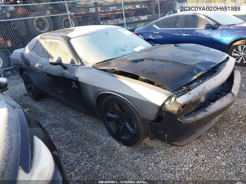 2C3CDYAG2DH651888 2013 Dodge Challenger Sxt