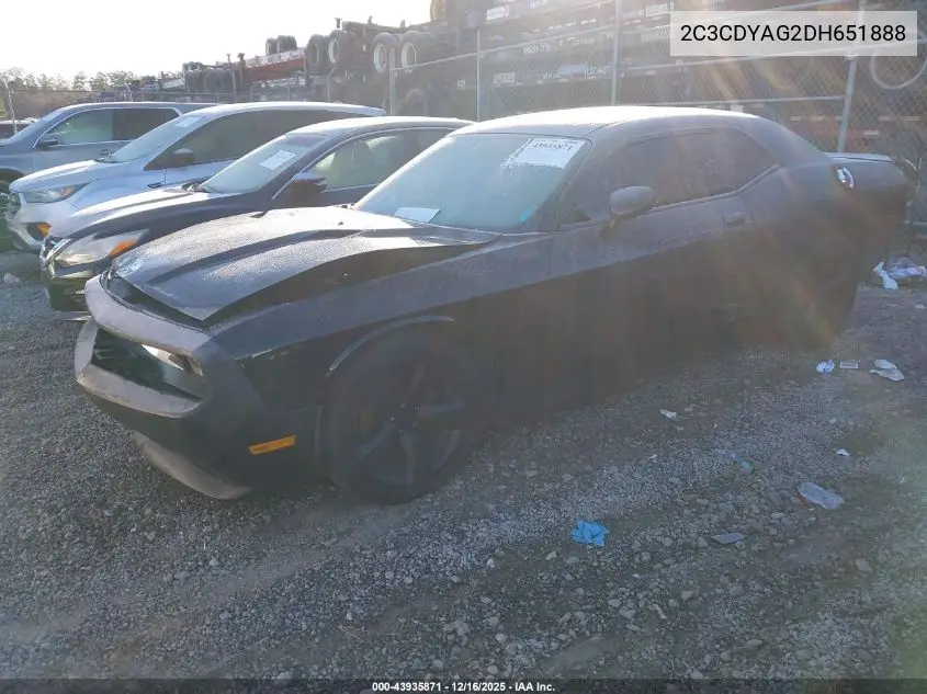 2C3CDYAG2DH651888 2013 Dodge Challenger Sxt