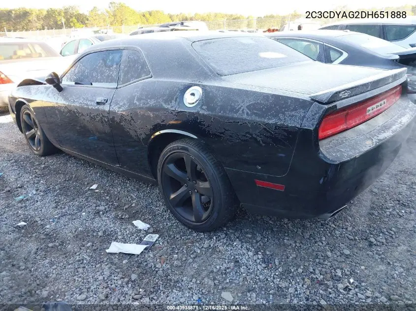 2C3CDYAG2DH651888 2013 Dodge Challenger Sxt