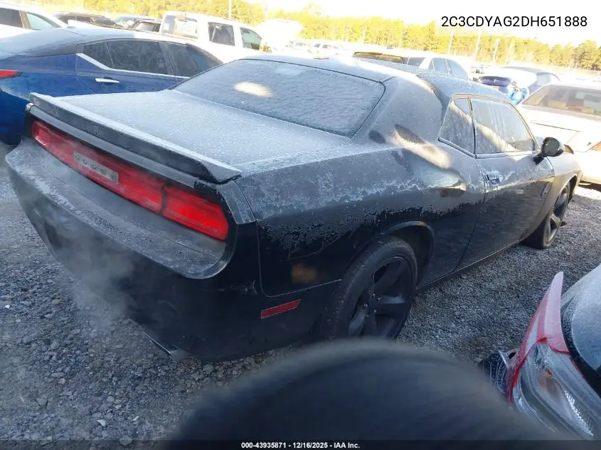 2C3CDYAG2DH651888 2013 Dodge Challenger Sxt
