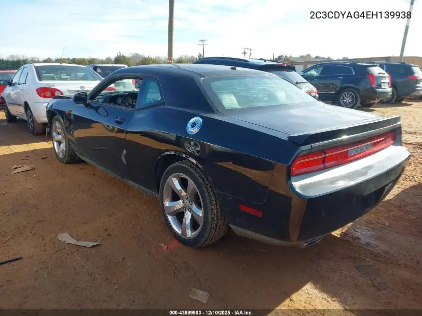 2C3CDYAG4EH139938 2014 Dodge Challenger Sxt Plus