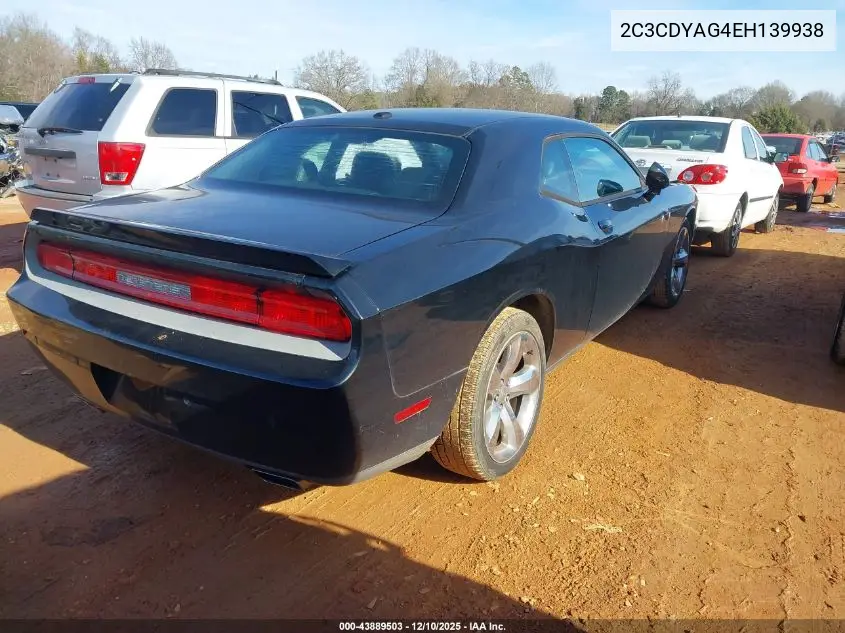 2C3CDYAG4EH139938 2014 Dodge Challenger Sxt Plus