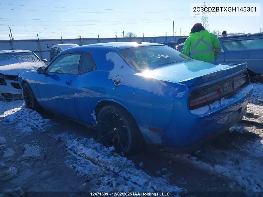 2C3CDZBTXGH145361 2016 Dodge Challenger R/T