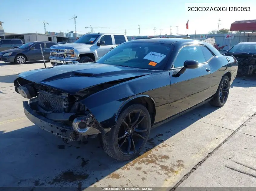 2C3CDZAGXGH280053 2016 Dodge Challenger Sxt