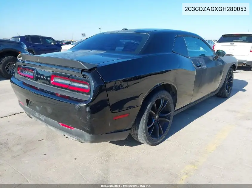 2C3CDZAGXGH280053 2016 Dodge Challenger Sxt