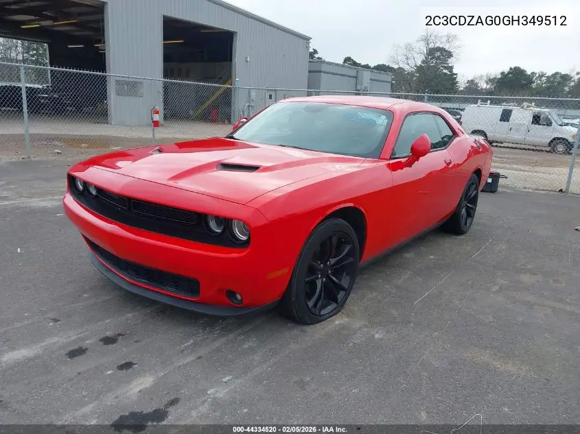 2C3CDZAG0GH349512 2016 Dodge Challenger Sxt