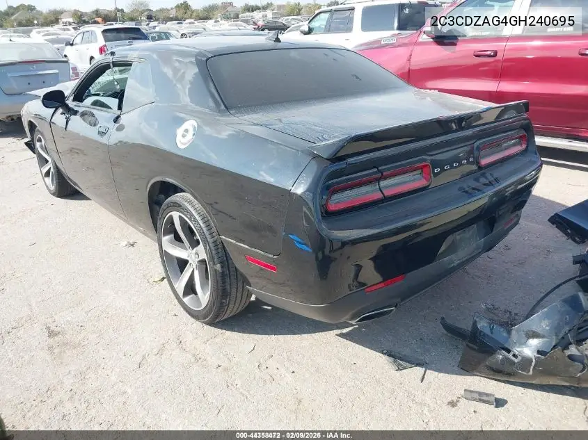 2C3CDZAG4GH240695 2016 Dodge Challenger Sxt Plus