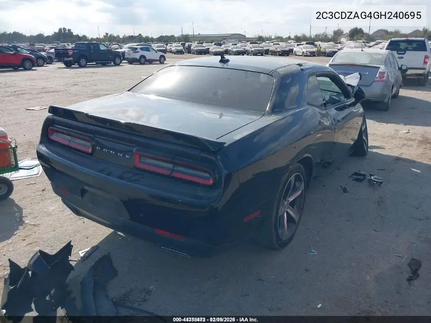 2C3CDZAG4GH240695 2016 Dodge Challenger Sxt Plus