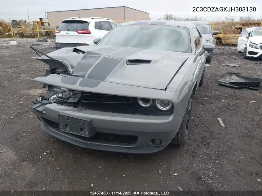 2C3CDZAGXJH303130 2018 Dodge Challenger Sxt