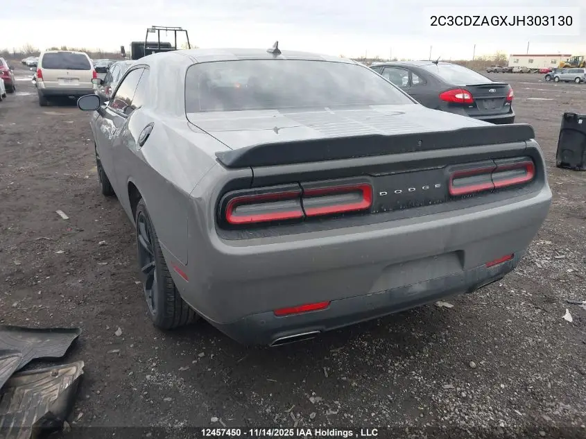 2C3CDZAGXJH303130 2018 Dodge Challenger Sxt