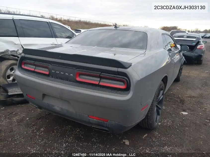 2C3CDZAGXJH303130 2018 Dodge Challenger Sxt