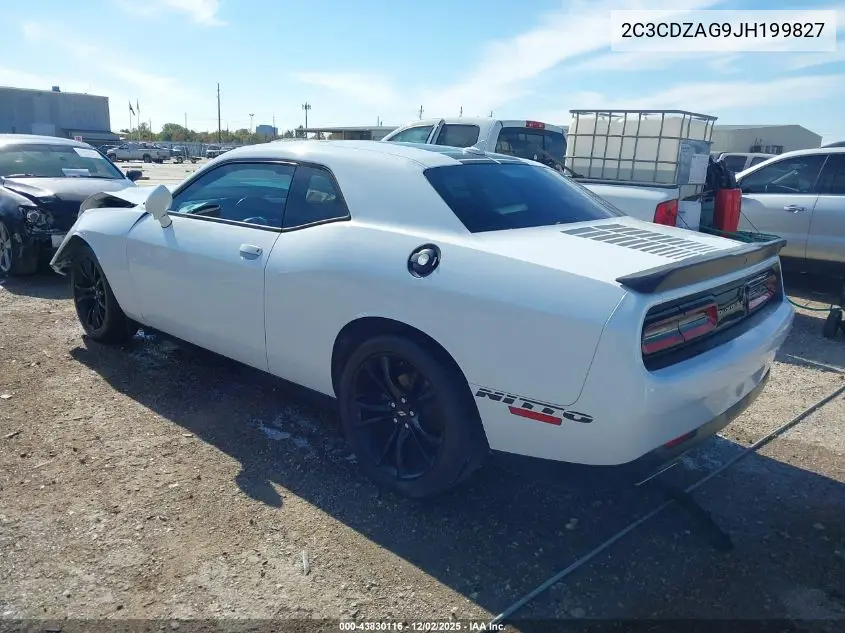 2C3CDZAG9JH199827 2018 Dodge Challenger Sxt Plus