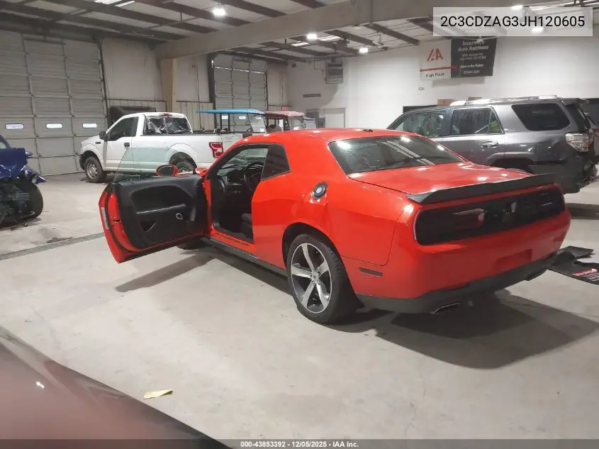 2C3CDZAG3JH120605 2018 Dodge Challenger Sxt