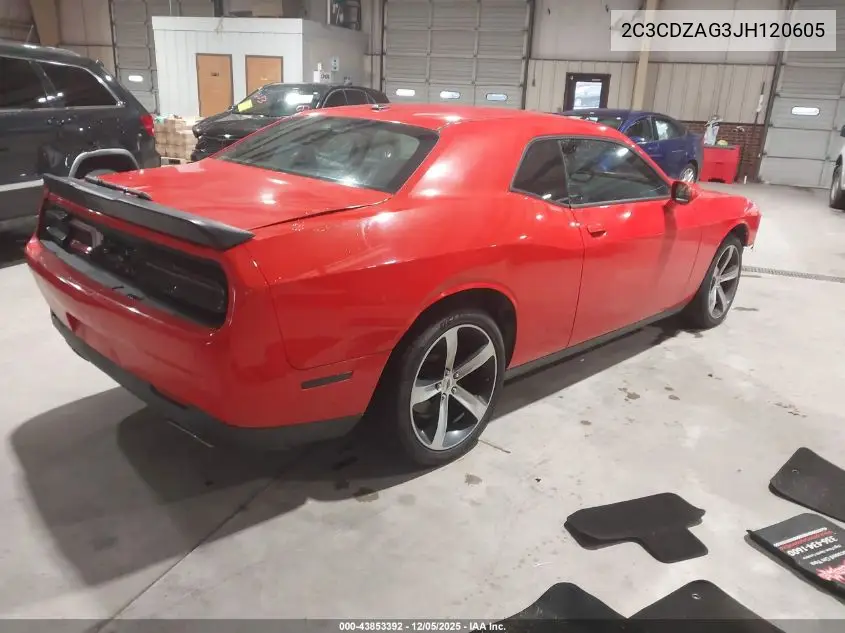 2C3CDZAG3JH120605 2018 Dodge Challenger Sxt