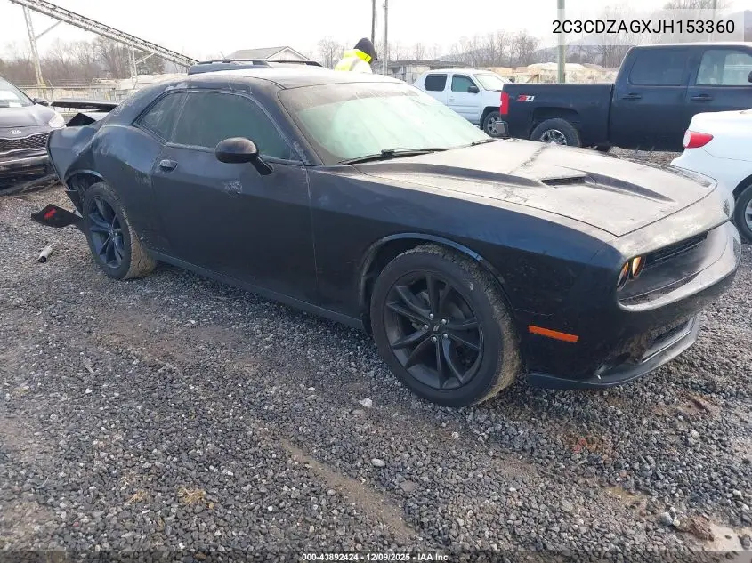 2C3CDZAGXJH153360 2018 Dodge Challenger Sxt