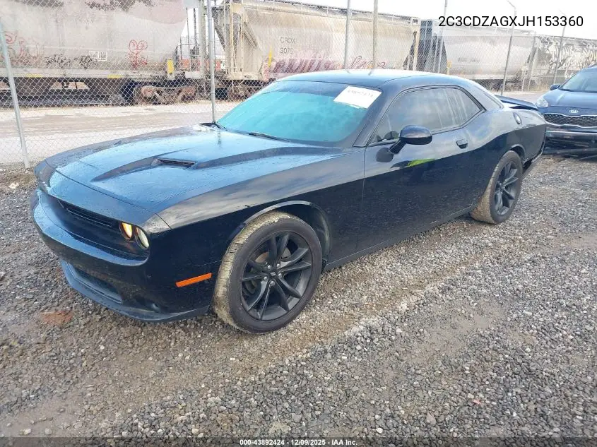 2C3CDZAGXJH153360 2018 Dodge Challenger Sxt