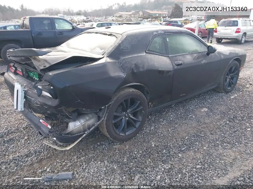 2C3CDZAGXJH153360 2018 Dodge Challenger Sxt