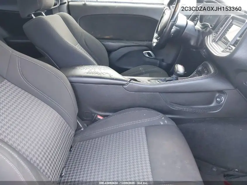 2C3CDZAGXJH153360 2018 Dodge Challenger Sxt