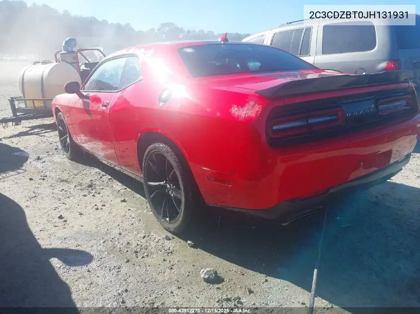 2C3CDZBT0JH131931 2018 Dodge Challenger R/T