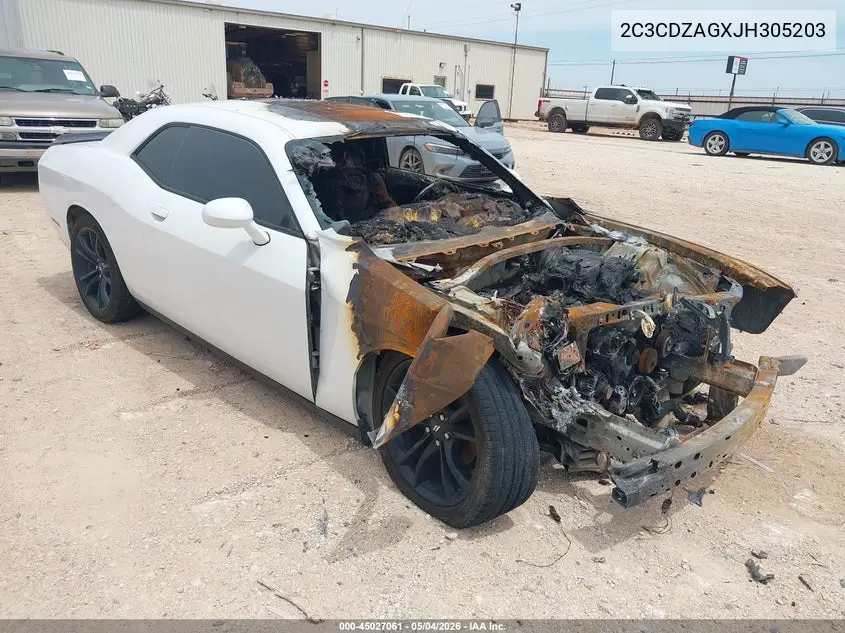 2C3CDZAGXJH305203 2018 Dodge Challenger Sxt