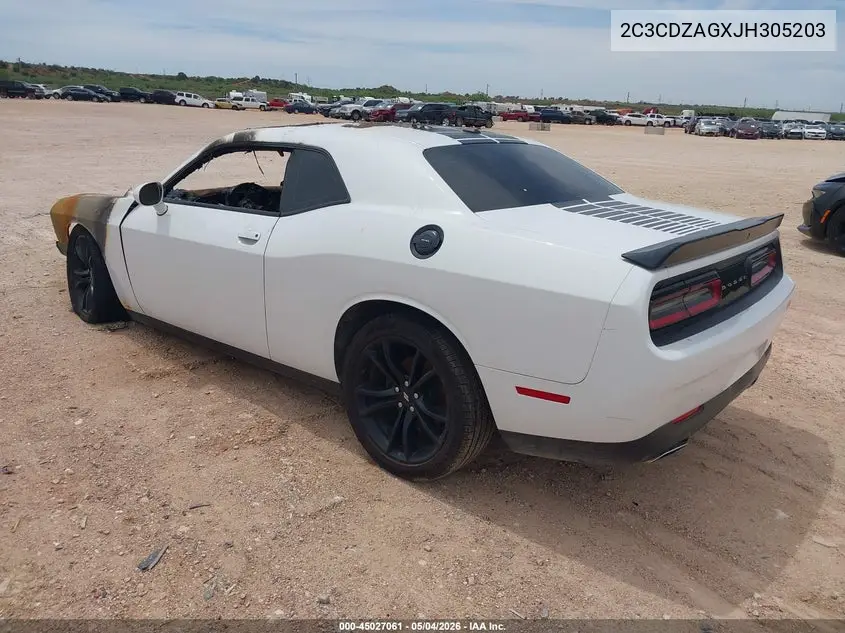 2C3CDZAGXJH305203 2018 Dodge Challenger Sxt