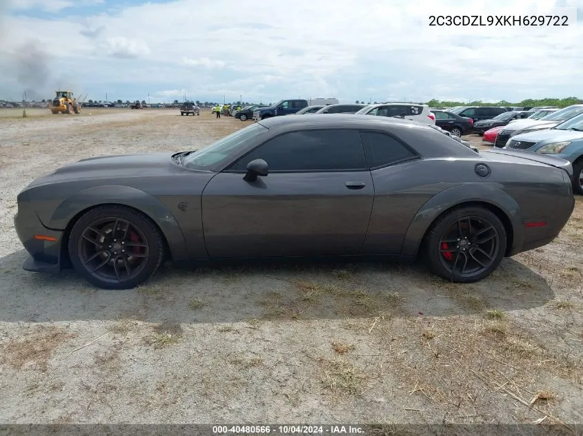 2C3CDZL9XKH629722 2019 Dodge Challenger Srt Hellcat Redeye Widebody