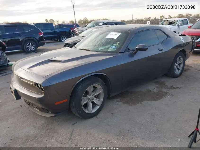 2C3CDZAG8KH733398 2019 Dodge Challenger Sxt