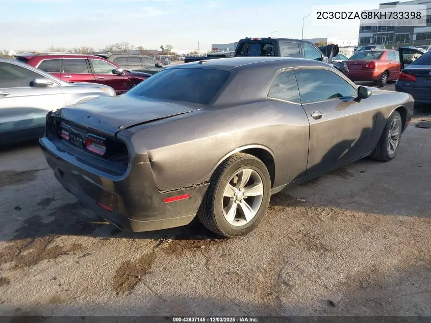 2C3CDZAG8KH733398 2019 Dodge Challenger Sxt
