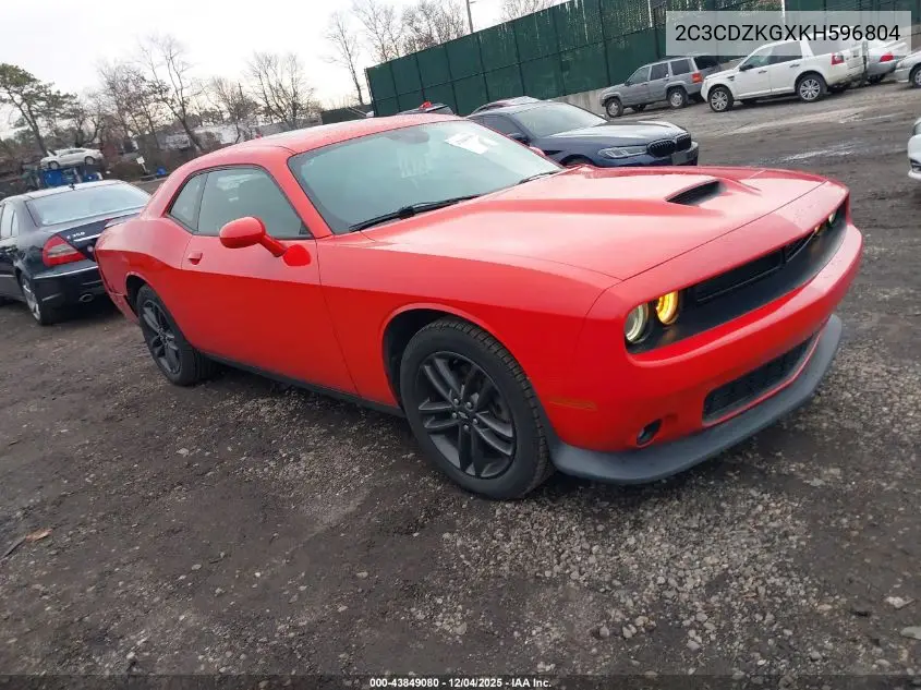 2C3CDZKGXKH596804 2019 Dodge Challenger Gt Awd