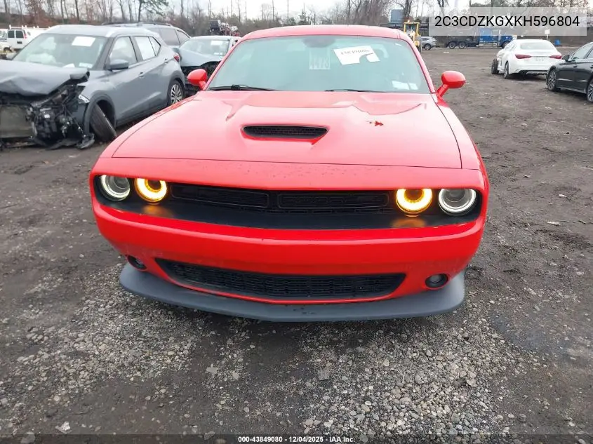 2C3CDZKGXKH596804 2019 Dodge Challenger Gt Awd
