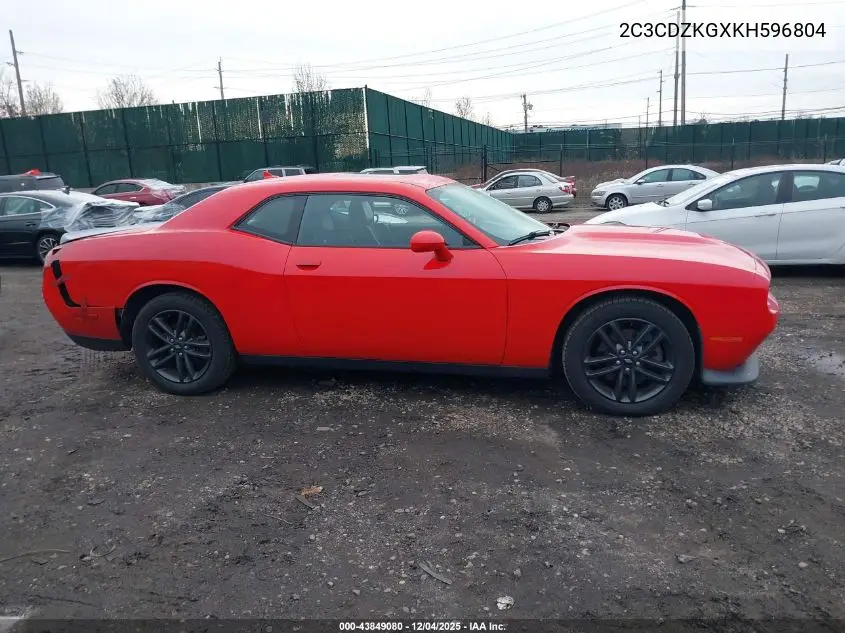 2C3CDZKGXKH596804 2019 Dodge Challenger Gt Awd