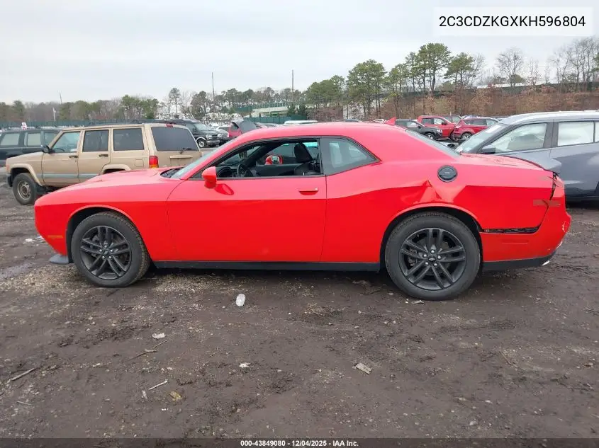 2C3CDZKGXKH596804 2019 Dodge Challenger Gt Awd