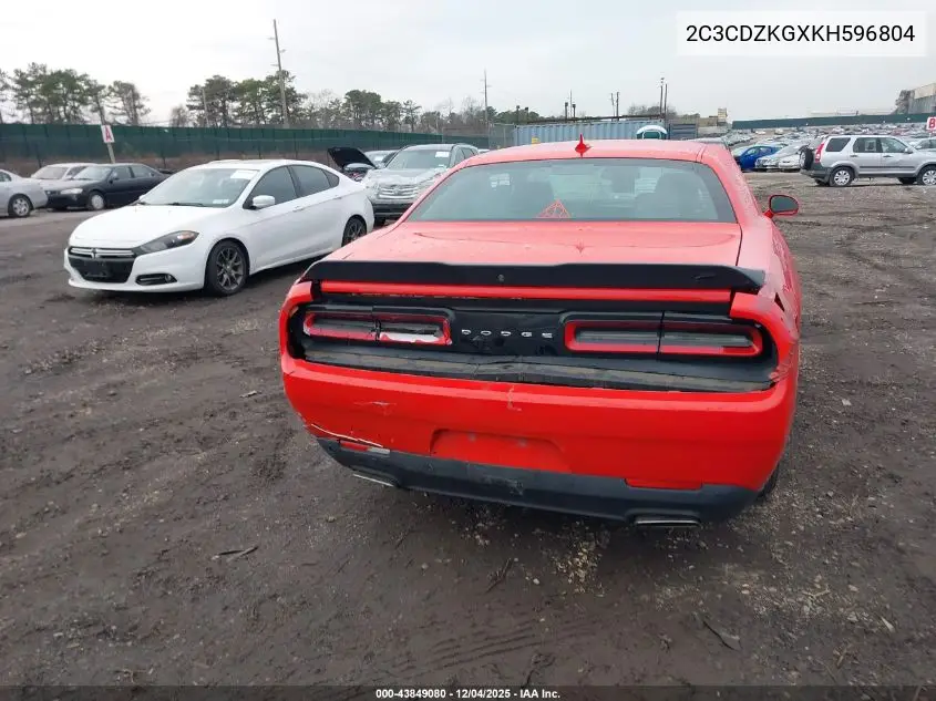 2C3CDZKGXKH596804 2019 Dodge Challenger Gt Awd