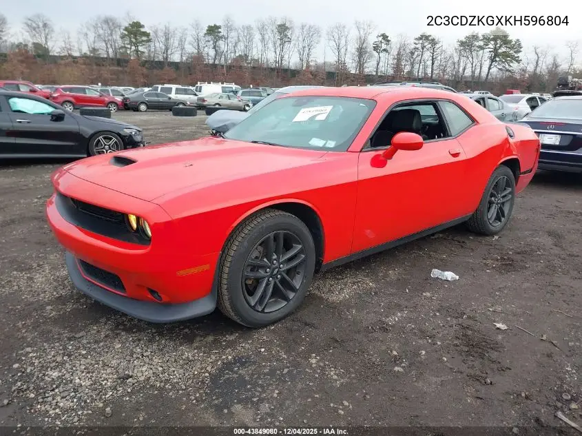 2C3CDZKGXKH596804 2019 Dodge Challenger Gt Awd