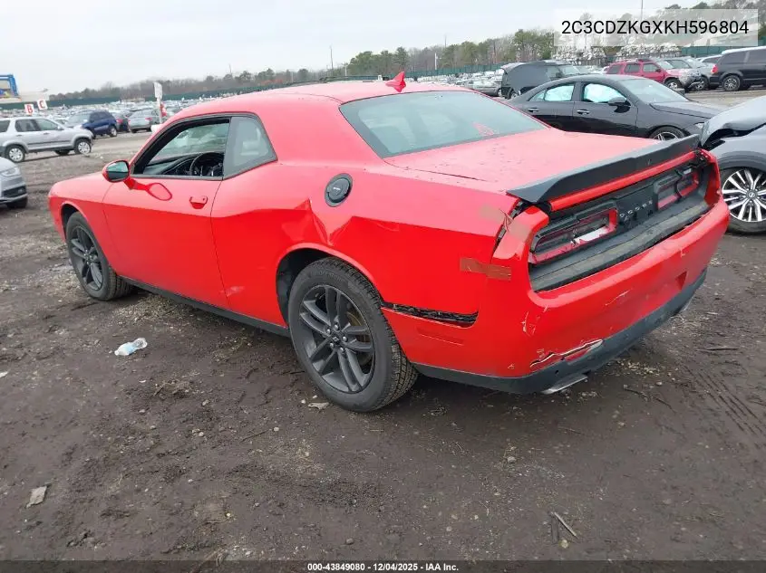 2C3CDZKGXKH596804 2019 Dodge Challenger Gt Awd