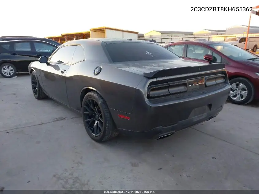 2C3CDZBT8KH655362 2019 Dodge Challenger R/T