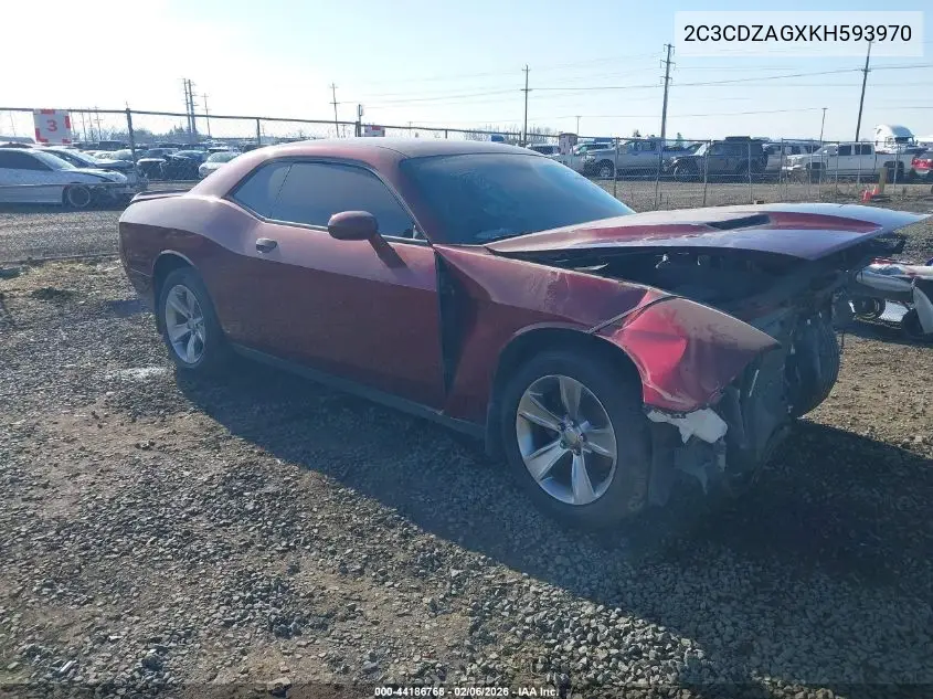 2C3CDZAGXKH593970 2019 Dodge Challenger Sxt