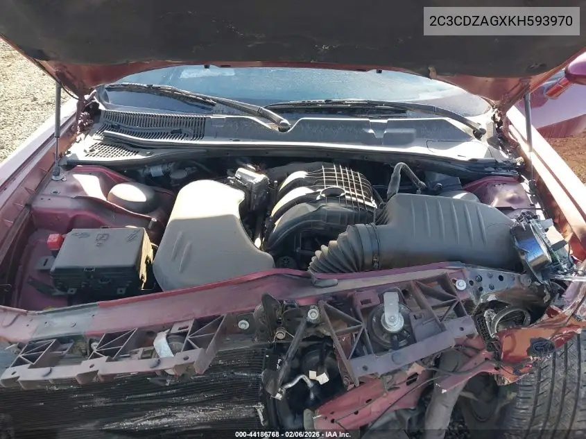 2C3CDZAGXKH593970 2019 Dodge Challenger Sxt