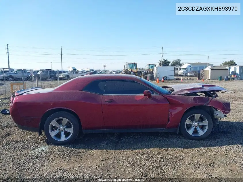 2C3CDZAGXKH593970 2019 Dodge Challenger Sxt