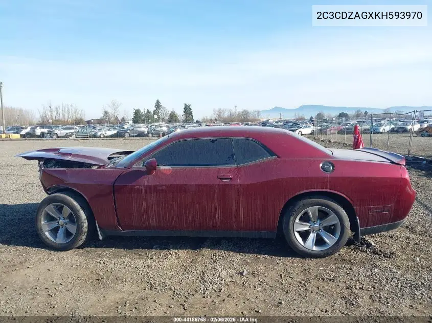 2C3CDZAGXKH593970 2019 Dodge Challenger Sxt