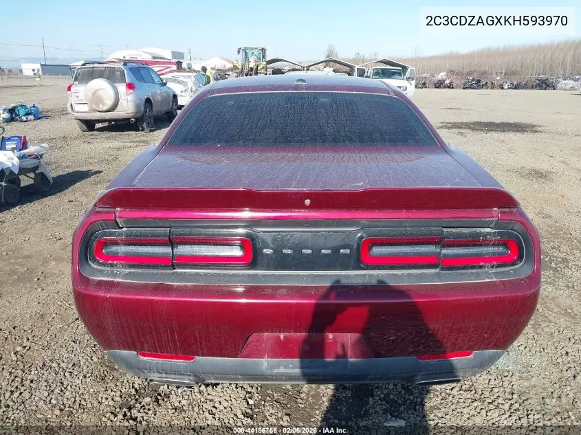 2C3CDZAGXKH593970 2019 Dodge Challenger Sxt