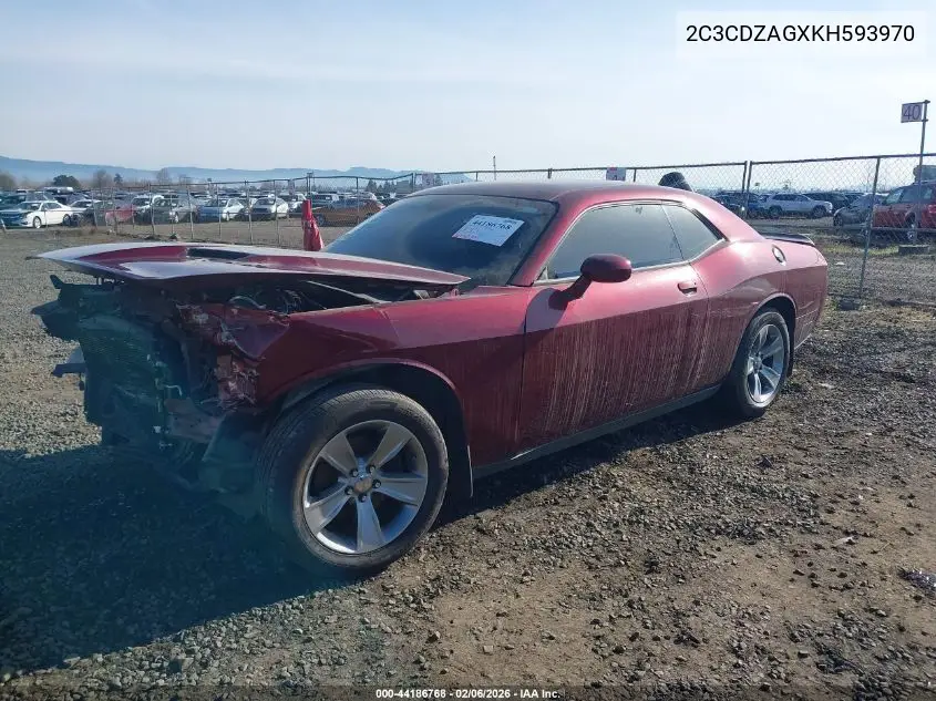 2C3CDZAGXKH593970 2019 Dodge Challenger Sxt
