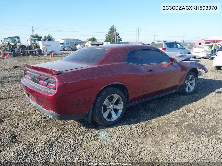 2C3CDZAGXKH593970 2019 Dodge Challenger Sxt