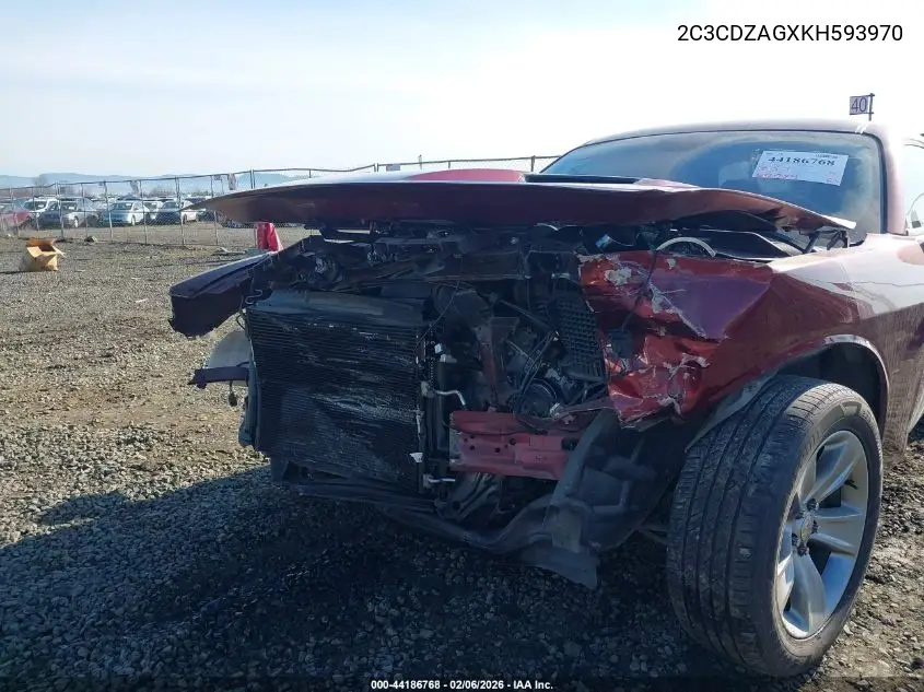 2C3CDZAGXKH593970 2019 Dodge Challenger Sxt