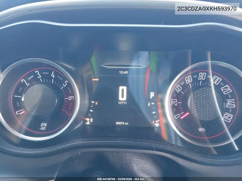 2C3CDZAGXKH593970 2019 Dodge Challenger Sxt